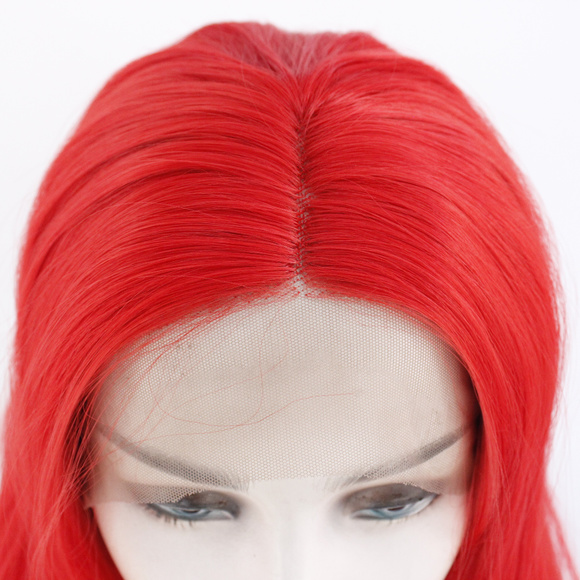 Highlights Red Color Lace Front Wigs Synthetic - Picture 3 of 5